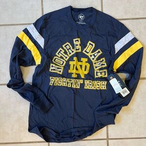 47 Brand Navy and Yellow Notre Dame Long Sleeve Shirt